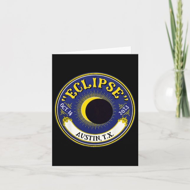 Annular Solar Eclipse Austin Texas Family Travel T Card (Front)