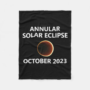 Annular Solar Eclipse October Oct 14 Nevada Colora Fleece Blanket
