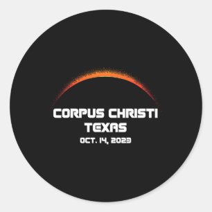 Annular Solar Eclipse S Corpus Christi Fall Classic Round Sticker