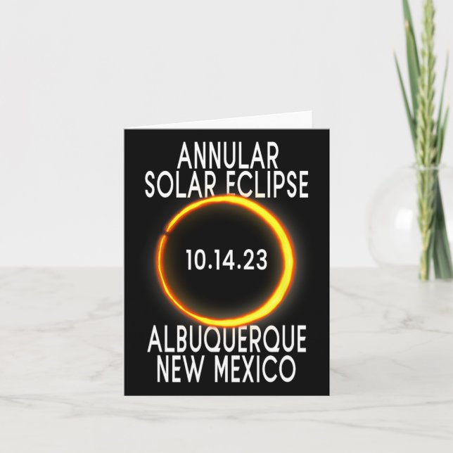 Annular Solar Eclipse T - Albuquerque New Mexico  Card (Front)