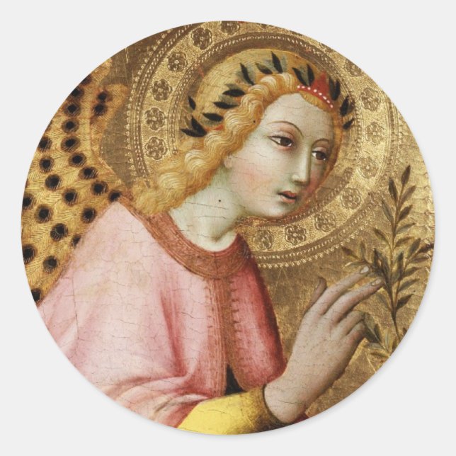 ANNUNCIATION ANGEL 2 CLASSIC ROUND STICKER (Front)