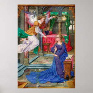 Annunciation Angel and Mary mediaeval religious ar Poster
