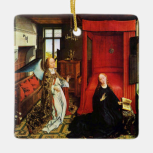 ANNUNCIATION ANGEL Archangel Gabriel and Virgin Ceramic Tree Decoration