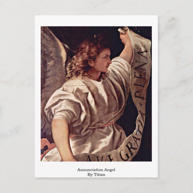 Annunciation Angel By Titian Postcard (Front)