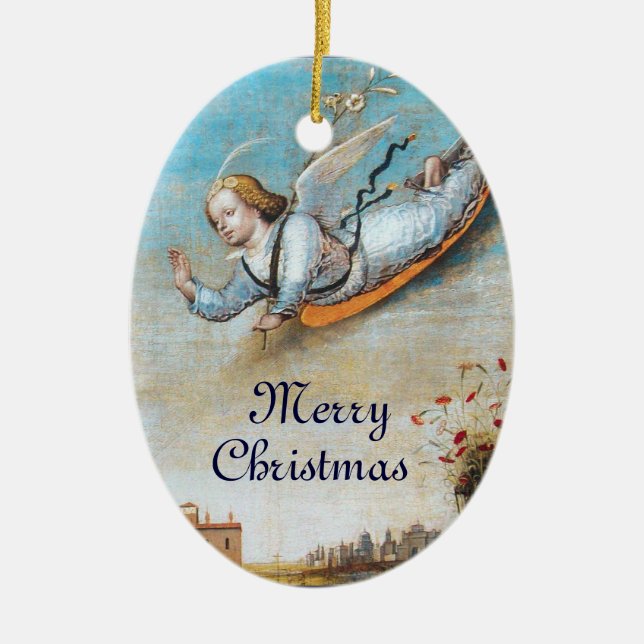 ANNUNCIATION ANGEL CERAMIC TREE DECORATION (Front)