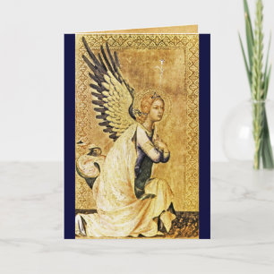 ANNUNCIATION ANGEL ,Gold Yellow ,Blue Sapphire Card