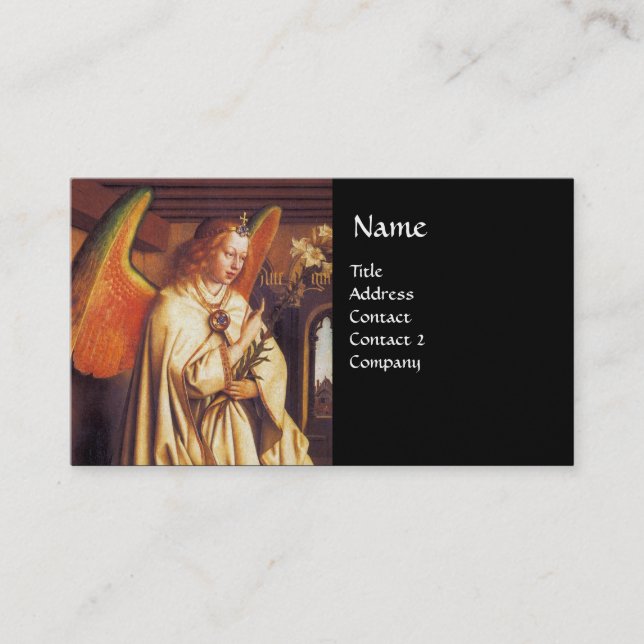 ANNUNCIATION ANGEL MONOGRAM, Blue Sapphire Business Card (Front)