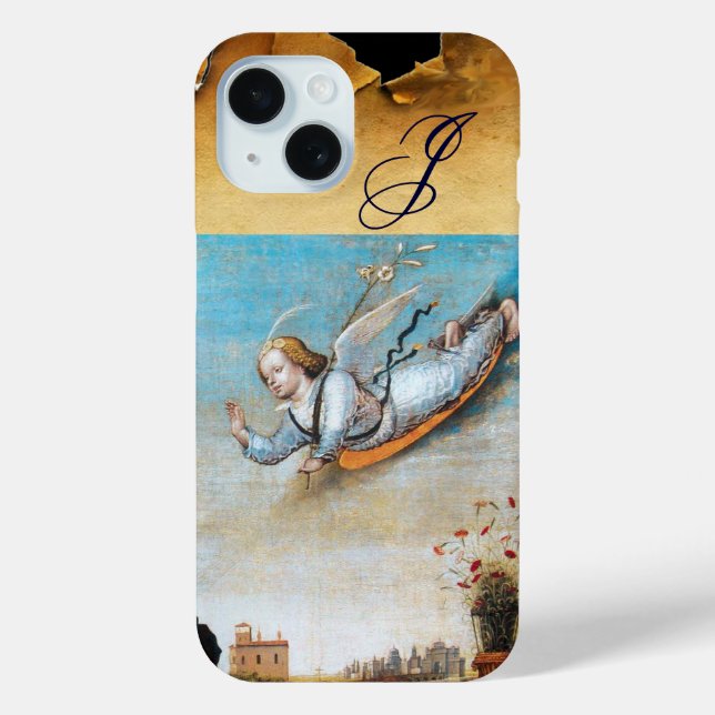 ANNUNCIATION ANGEL  MONOGRAM ,Brown Parchment Case-Mate iPhone Case (Back)