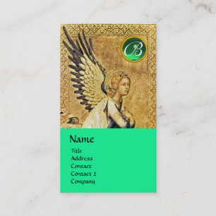 ANNUNCIATION ANGEL MONOGRAM, emerald green Business Card
