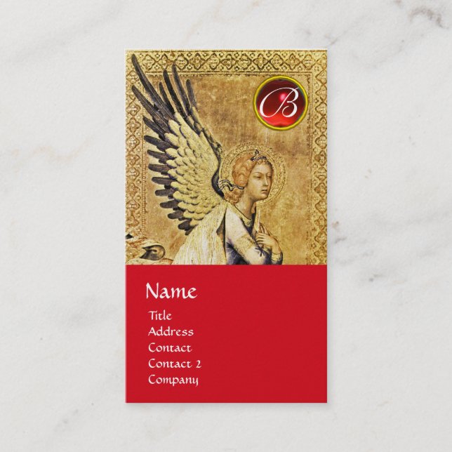 ANNUNCIATION ANGEL MONOGRAM, red ruby platinum Business Card (Front)