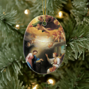 Annunciation by Anton Raphael Mengs Ceramic Ornament