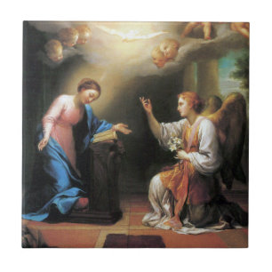 Annunciation by Anton Raphael Mengs Ceramic Tile