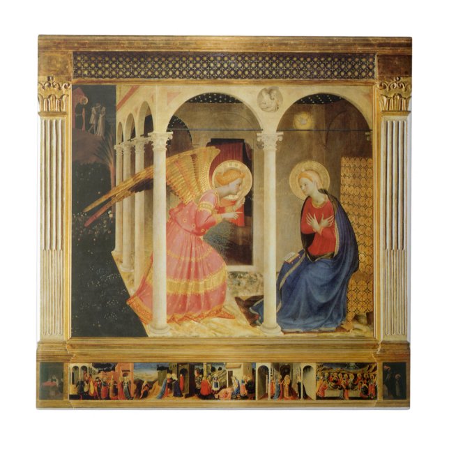 Annunciation by Fra Angelico, Renaissance Fine Art Ceramic Tile (Front)