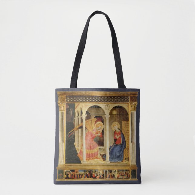 Annunciation by Fra Angelico, Renaissance Fine Art Tote Bag (Front)