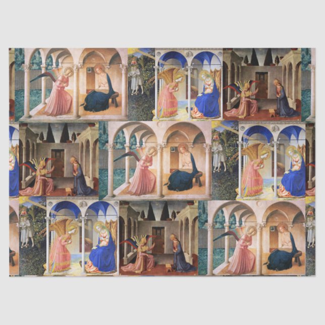 ANNUNCIATION by Fra Beato Angelico Christmas Tissu Tissue Paper (Front)