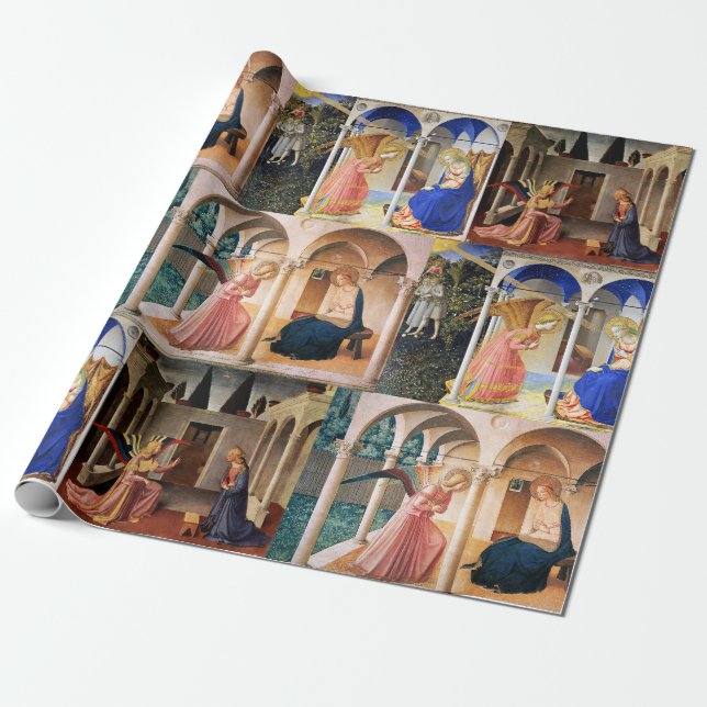 ANNUNCIATION by Fra Beato Angelico Christmas Wrapp Wrapping Paper (Unrolled)
