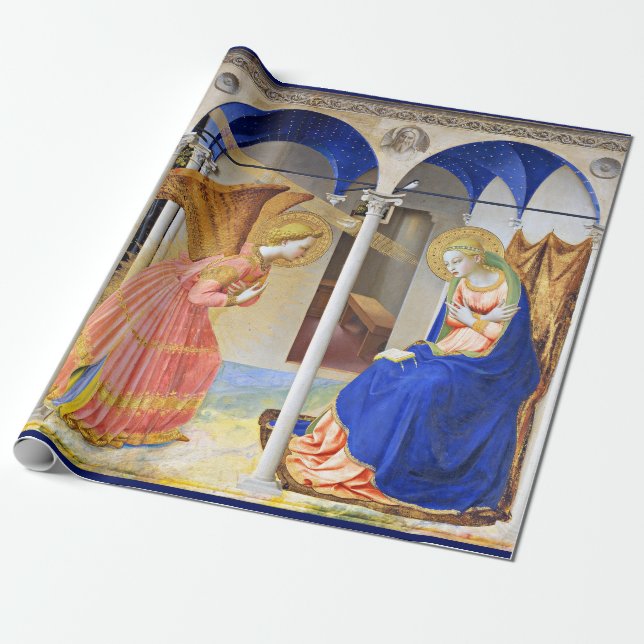 ANNUNCIATION by Fra Beato Angelico Christmas Wrapping Paper (Unrolled)