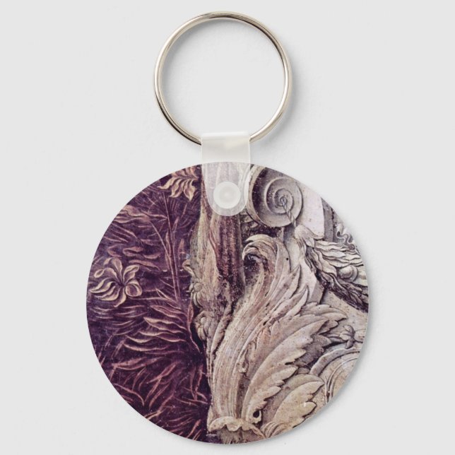 Annunciation  By Leonardo Da Vinci Key Ring (Front)