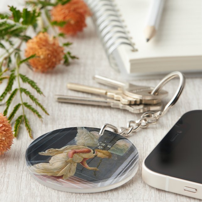 Annunciation by Sandro Botticelli Key Ring (Front Right)