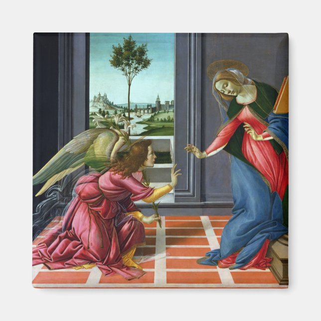 Annunciation by Sandro Botticelli Magnet (Front)