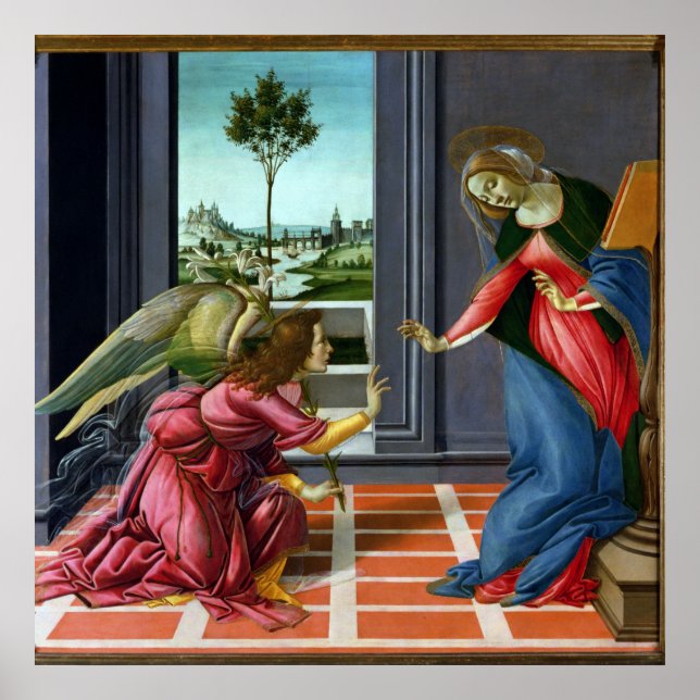 Annunciation by Sandro Botticelli Poster (Front)