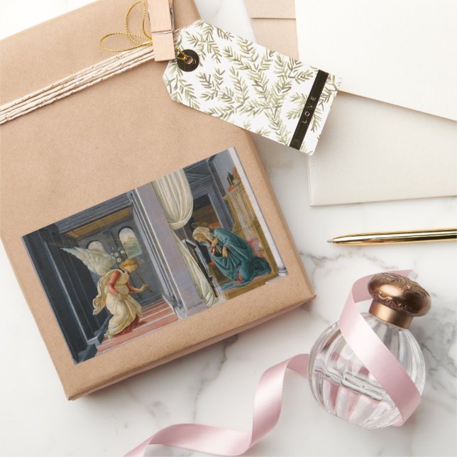 Annunciation by Sandro Botticelli Rectangular Sticker (Gifting)