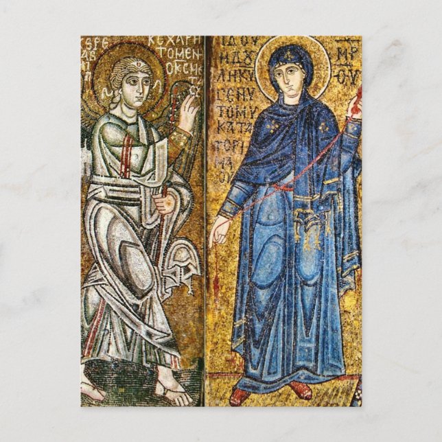 Annunciation Byzantine Mosaic Icon Postcard (Front)