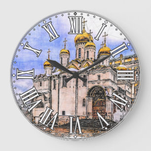 Annunciation Cathedral. Moscow Kremlin. Russia. Large Clock