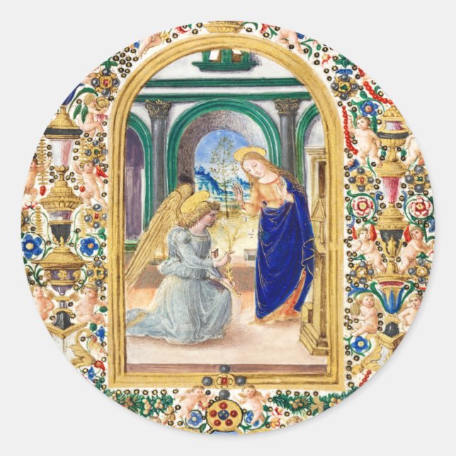 Annunciation Christmas   Classic Round Sticker (Front)