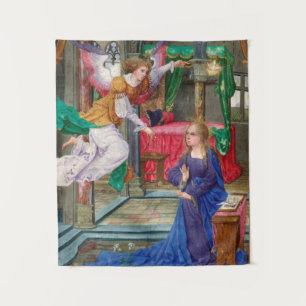 Annunciation from a mediaeval art illustration tapestry