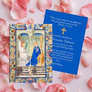 Annunciation Hail Mary Funeral Memorial Prayer Card