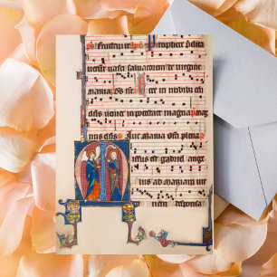 Annunciation Mediaeval Illuminated Manuscript Postcard
