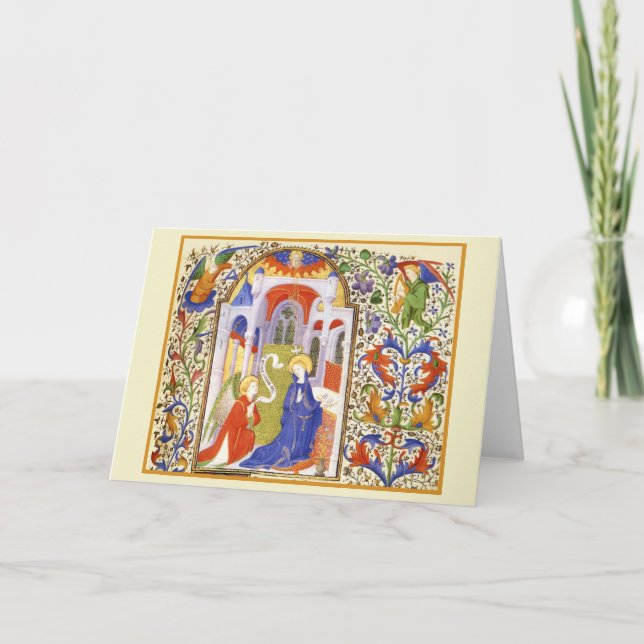 Annunciation mediaeval illumination note card (Front)