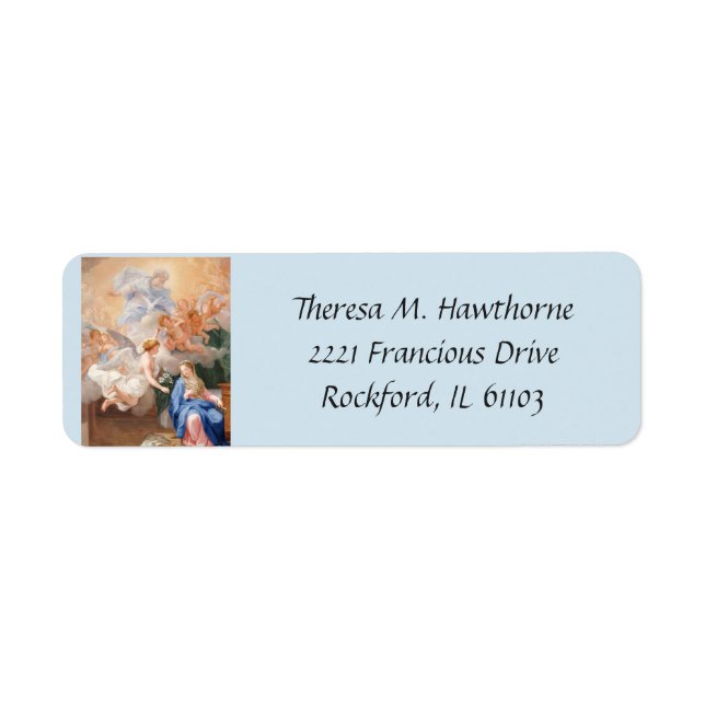 Annunciation of Mary Angel Gabriel Return Address Label (Front)