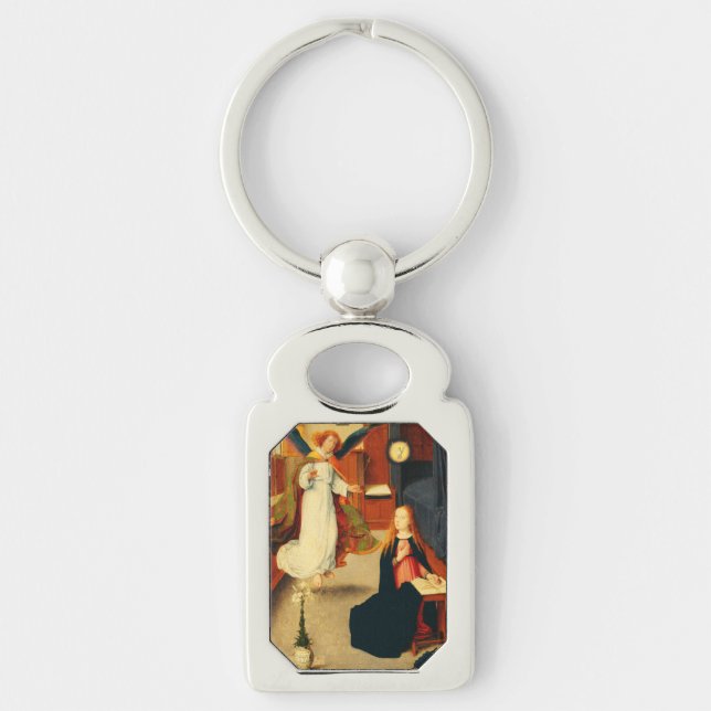 Annunciation of Virgin Mary by Gerard David Key Ring (Front)