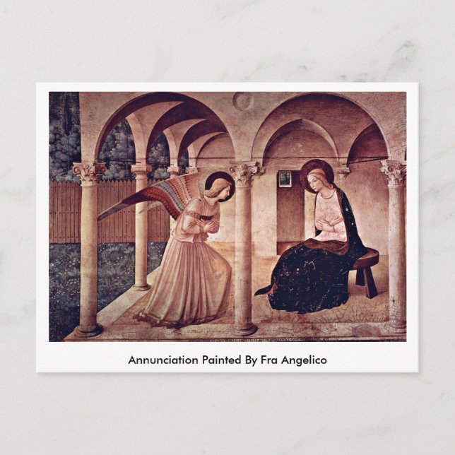 Annunciation Painted By Fra Angelico Postcard (Front)