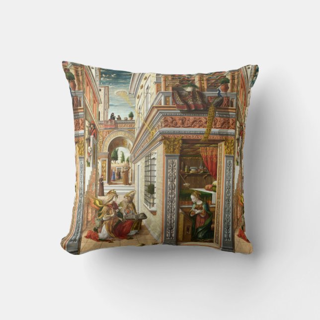 Annunciation ,Saint Emidius and an UFO by Crivelli Cushion (Front)