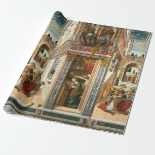 Annunciation ,Saint Emidius and an UFO by Crivelli Wrapping Paper