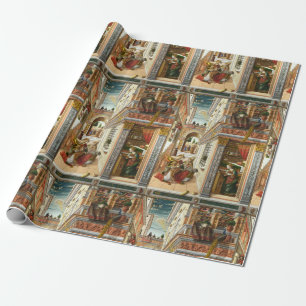 Annunciation ,Saint Emidius and an UFO by Crivelli Wrapping Paper