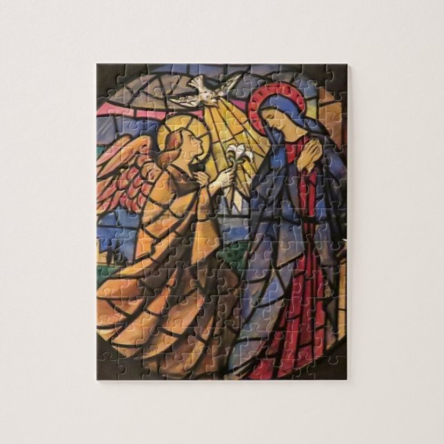 Annunciation Stained Glass Window Puzzle Italy (Vertical)