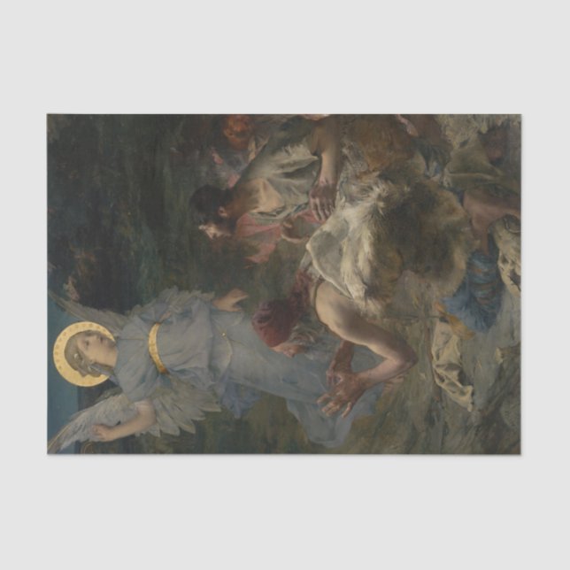 Annunciation to the Shepherds by Jules Bastien Tissue Paper (Front)