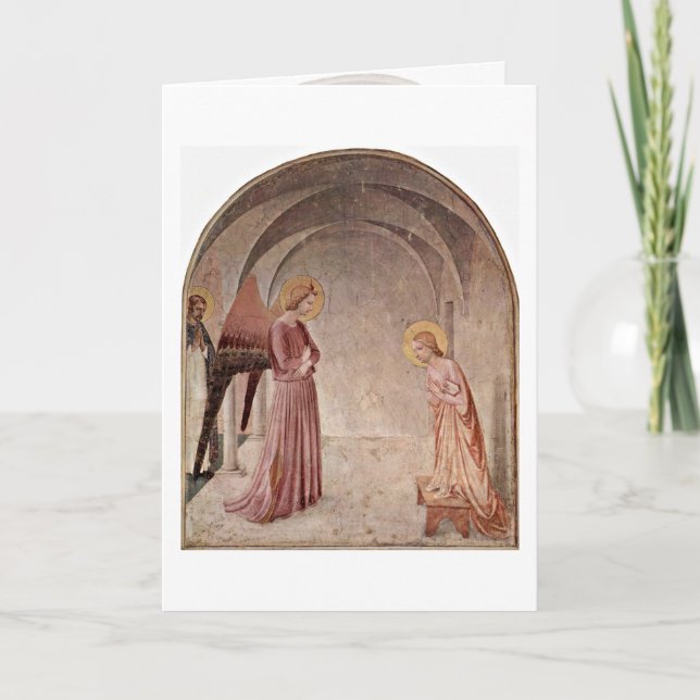 Annunciation With St. Dominic By Fra Angelico Card (Front)