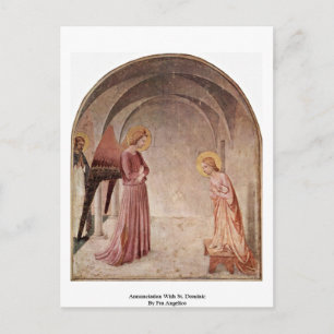 Annunciation With St. Dominic By Fra Angelico Postcard