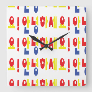 Annyeong Haseyo! Korean Hello! 안녕하세요 Hangul Script Square Wall Clock