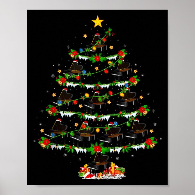 Ano Christmas Tree Lights Music Lover Musical Xmas Poster (Front)