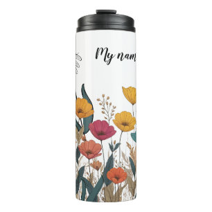 Año de nacimiento de las mujeres de flores silvest thermal tumbler