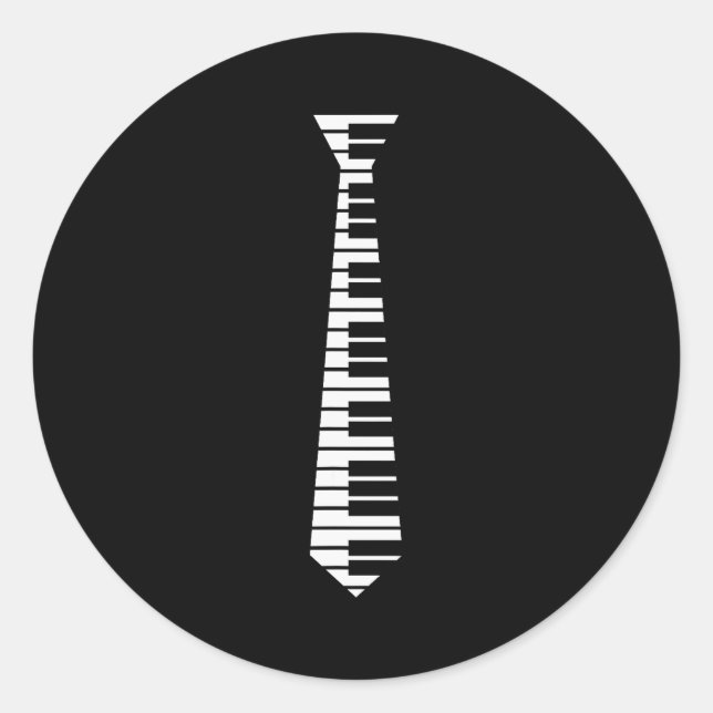 Ano Neck Tie Funny Humorous Keyboard Music Player  Classic Round Sticker (Front)