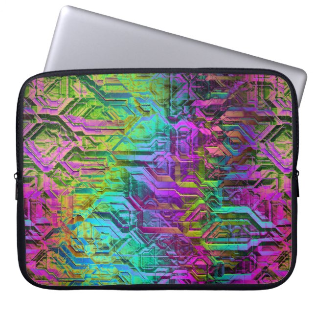 anodised titanium, rainbow holo : laptop sleeve (Front)