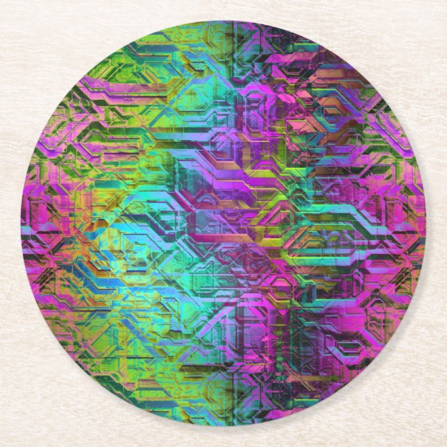 anodised titanium : round paper coaster (Front)