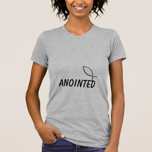 ANOINTED Quote, Jesus Fish Symbol Women's T-shirt (Front)